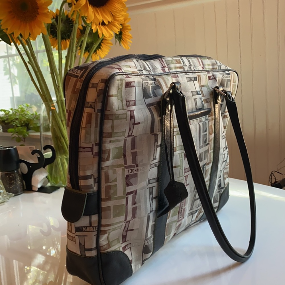 MARIO HERNANDEZ Laptop bag Canvas w/ Leather trims - Picture 7 of 9